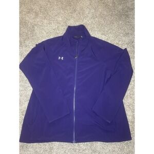 Under Armour Men's 2XL Purple/Gray Full Zip Knit Track Jacket Polyester